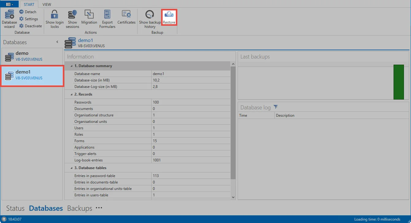 restore backup