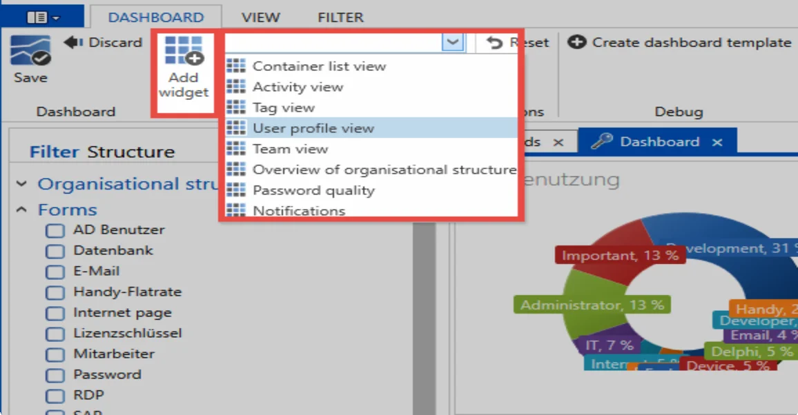 Adding widgets