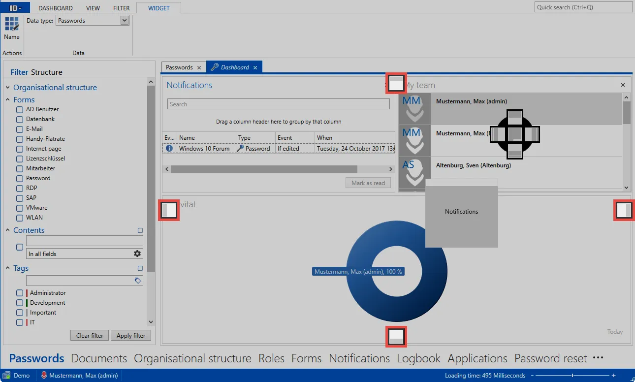 Arranging widgets