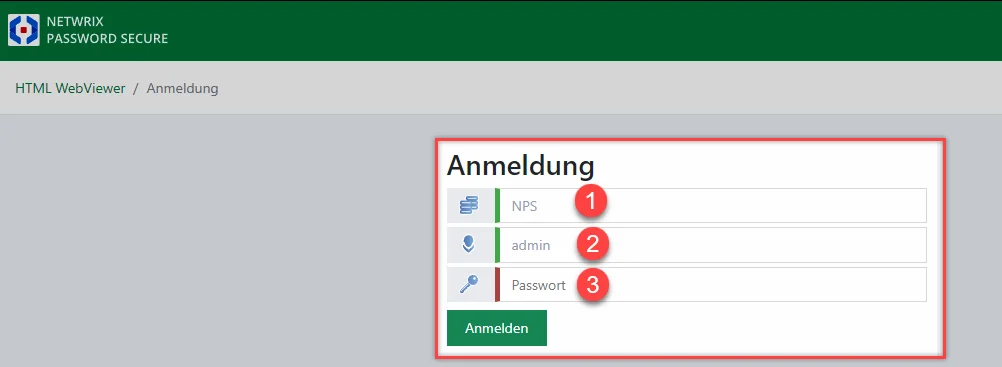 Login HTML WebViewer