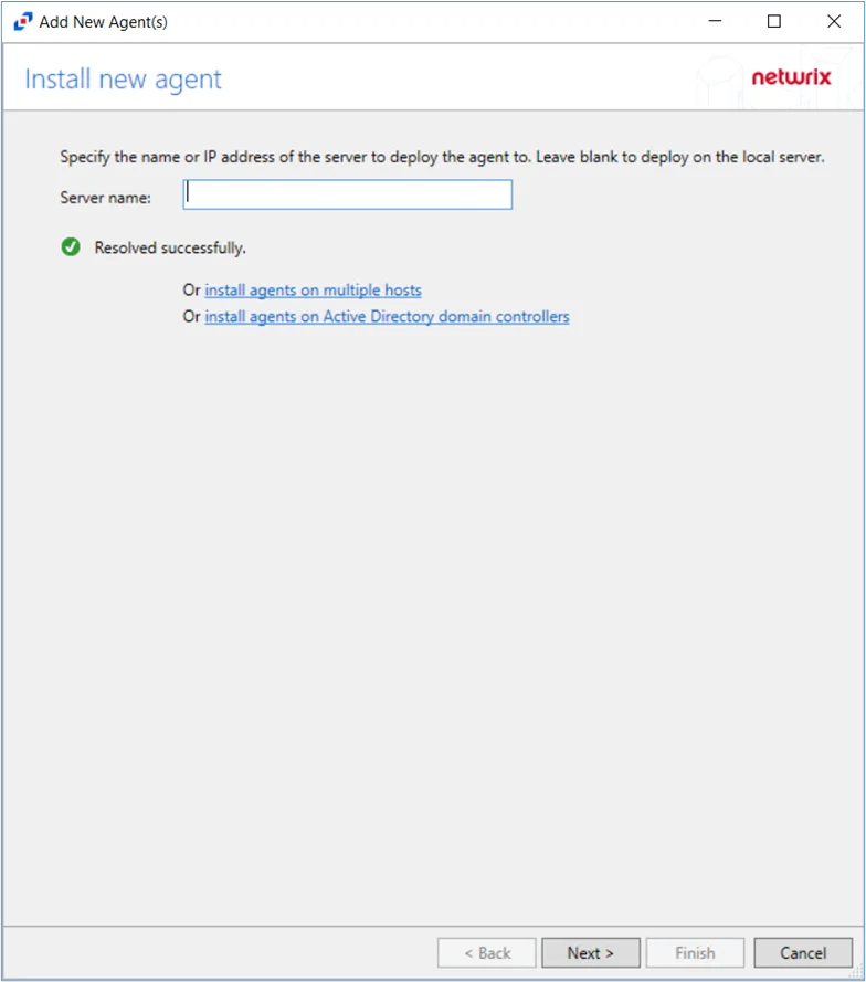 Install New Agent window