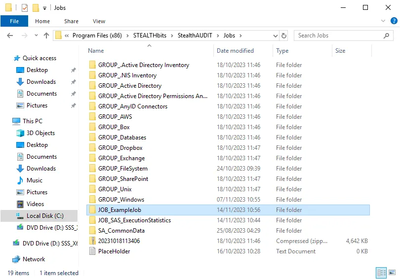 New job added in the Jobs folder 