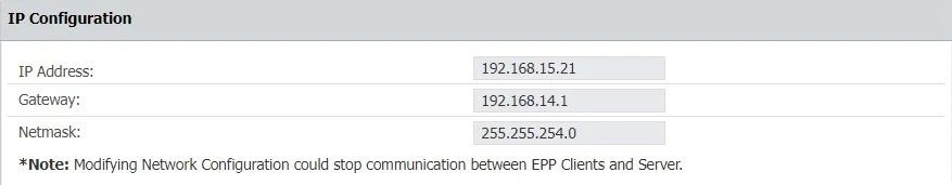  Change the network settings for the appliance to communicate correctly in your network