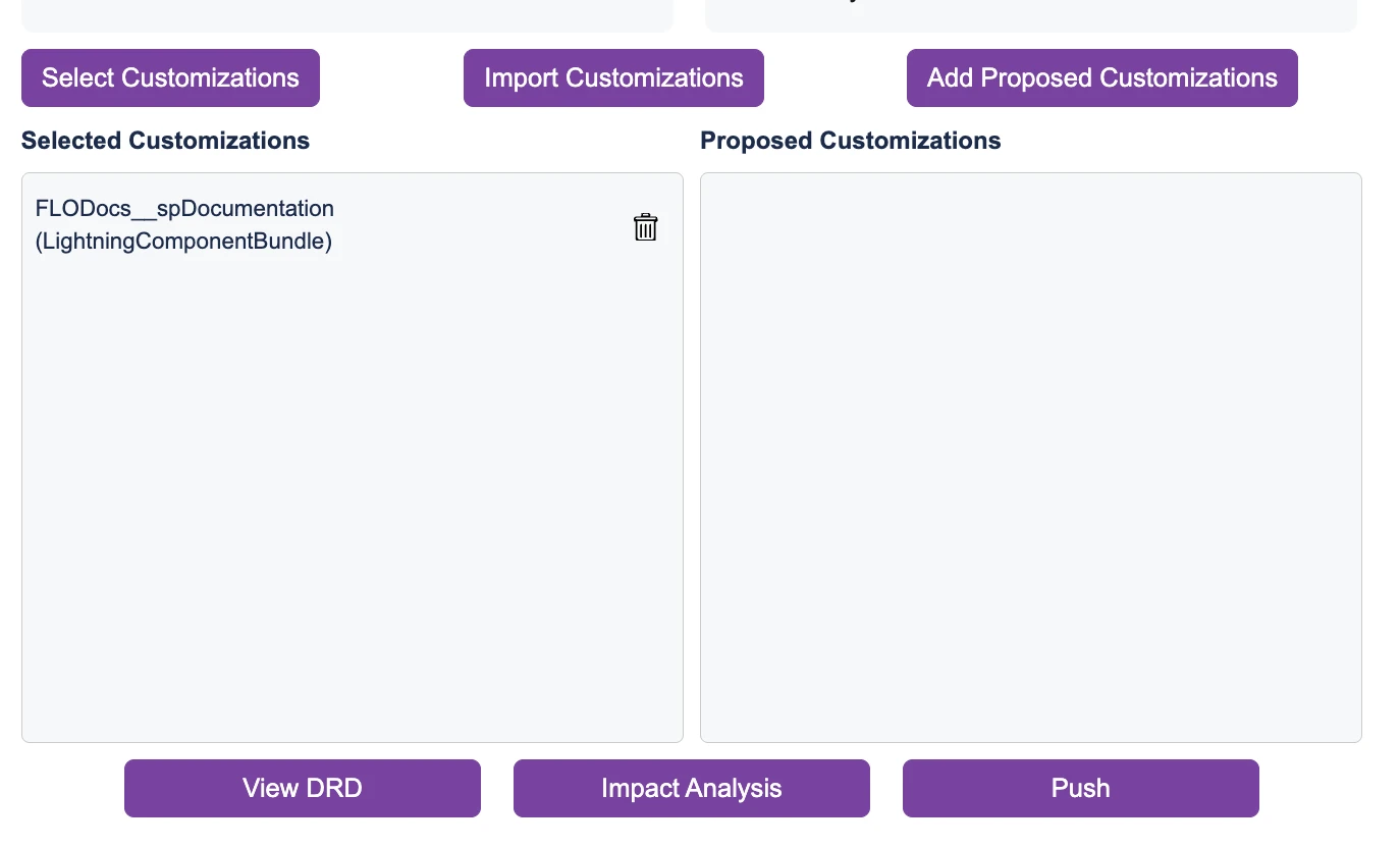 Add an existing customization