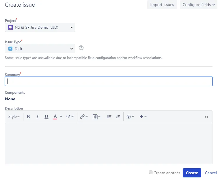 Create a Jira ticket