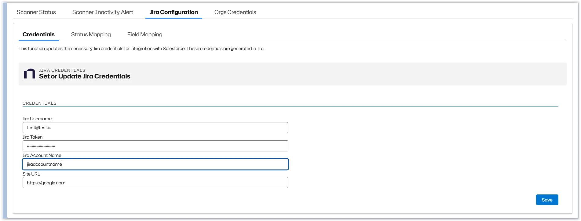 Open the credentials