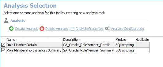 Analysis Selection