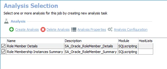 Analysis Selection