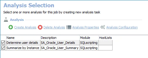 Analysis Selection