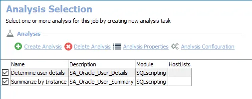 Analysis Selection