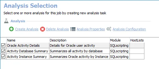 Analysis Selection
