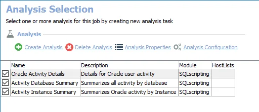 Analysis Selection
