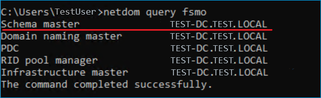 FSMO roles screenshot