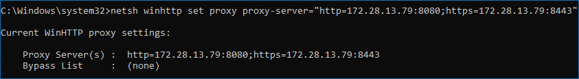 netsh winhttp set proxy example