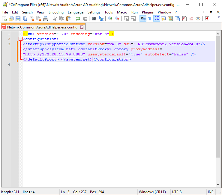 After editing configuration