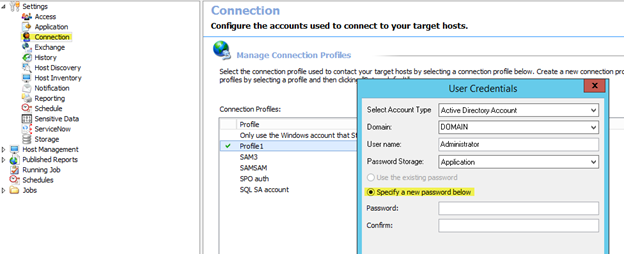 Screenshot: Netwrix Access Analyzer Settings > Connection