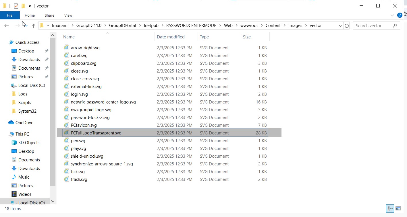 Directory showing PCFullLogoTransaprent.svg file