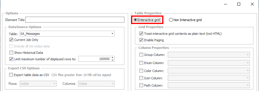 Interactive grid option image