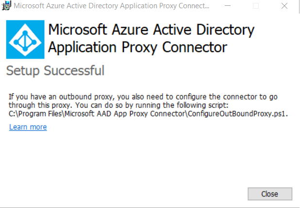 Outbound proxy configuration screen