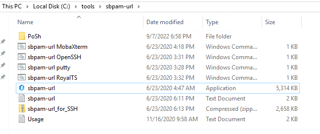 Extracting the sbpam-url archive to a static location