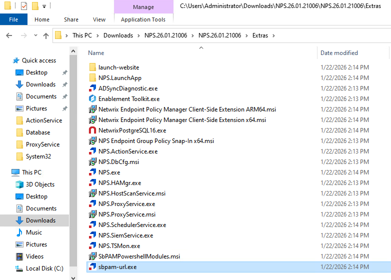 sbpam-url.exe in the NPS-AM Extras folder
