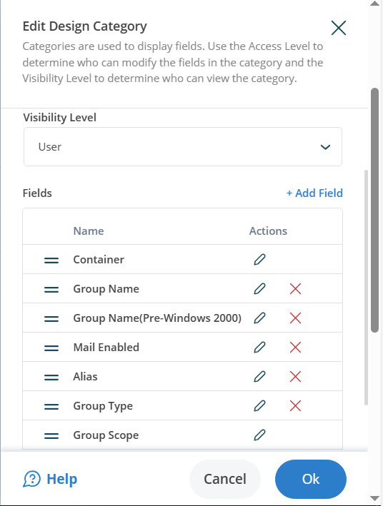Edit Category - Group Type