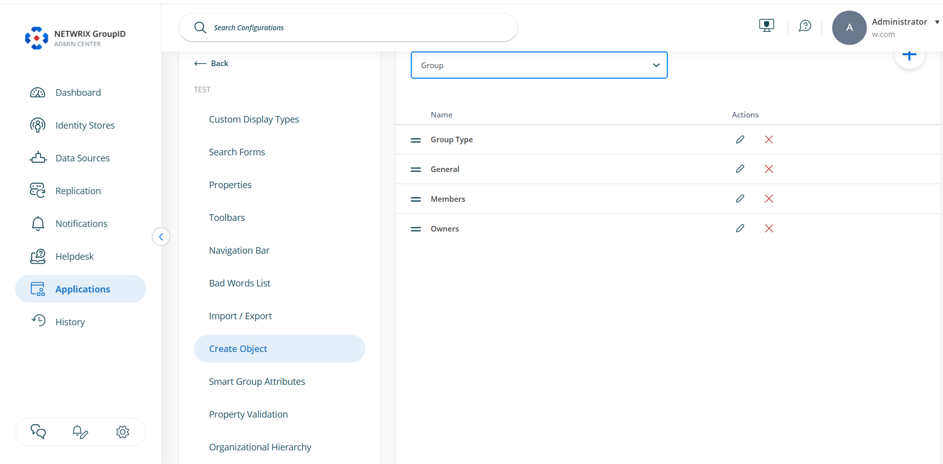 Create Object - Group General