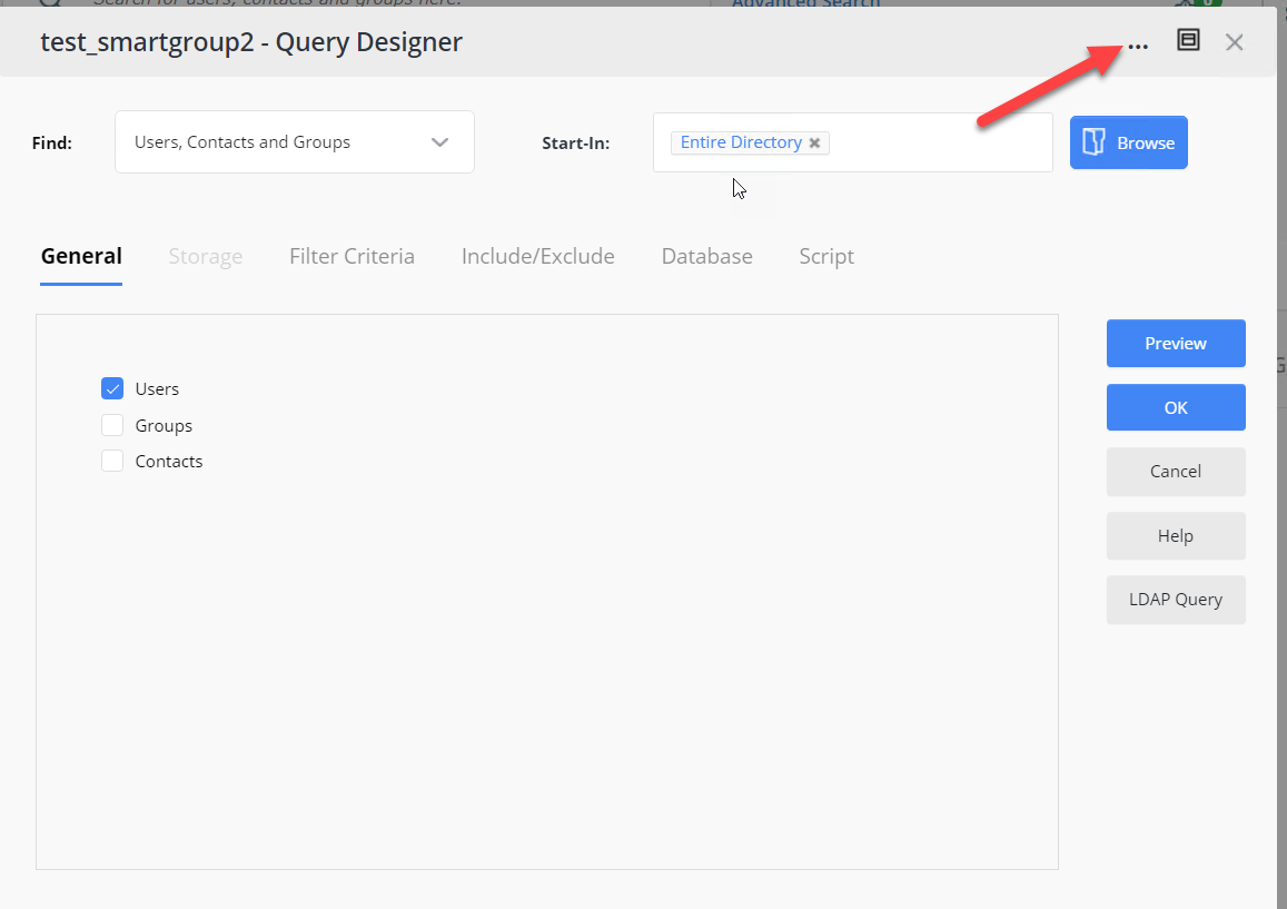 Importing a Smart Group query in Directory Manager Query Designer