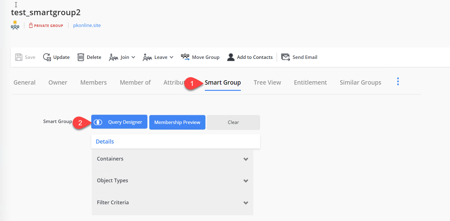 Exporting a Smart Group query in Directory Manager Query Designer