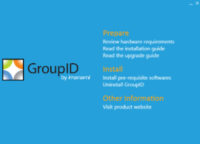 Directory Manager installer main screen