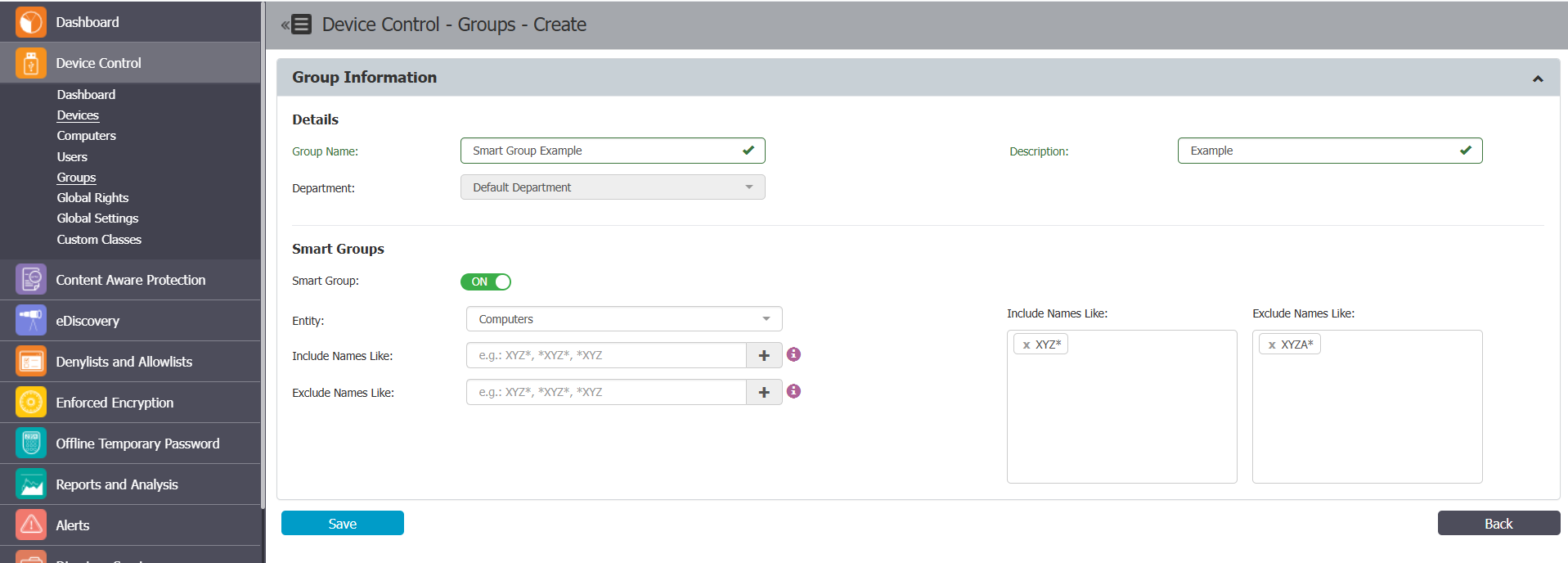 Smart Group configuration example in Netwrix Endpoint Protector