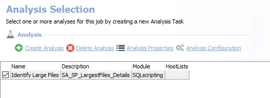 Analysis Tasks for the SP_LargestFiles Job