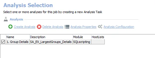 Analysis tasks for AAD_LargestGroups Job