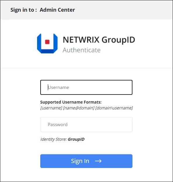 GroupID Sign In page
