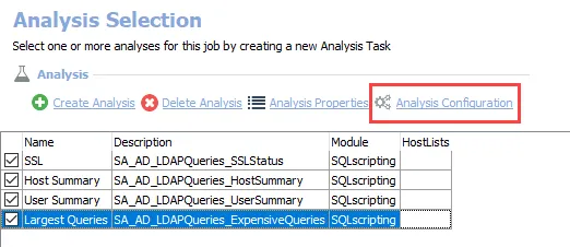 Largest Queries analysis task configuration