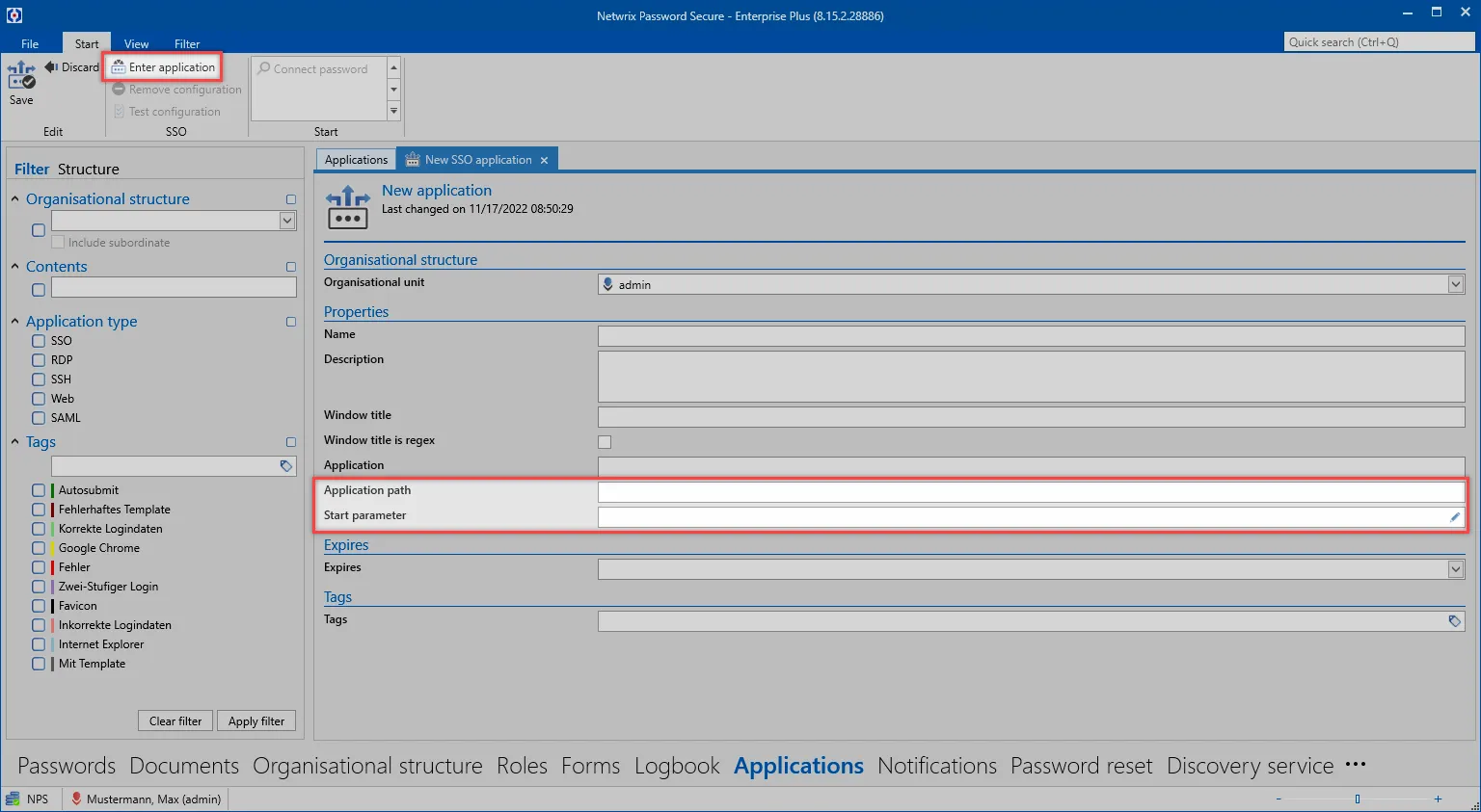 new sso application
