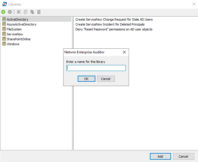 Add custom library on Libraries window