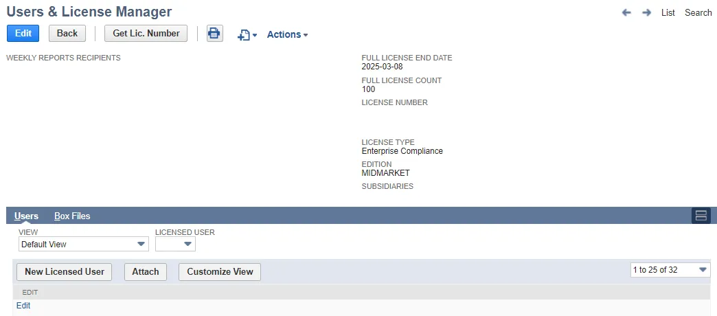 Add a New License.