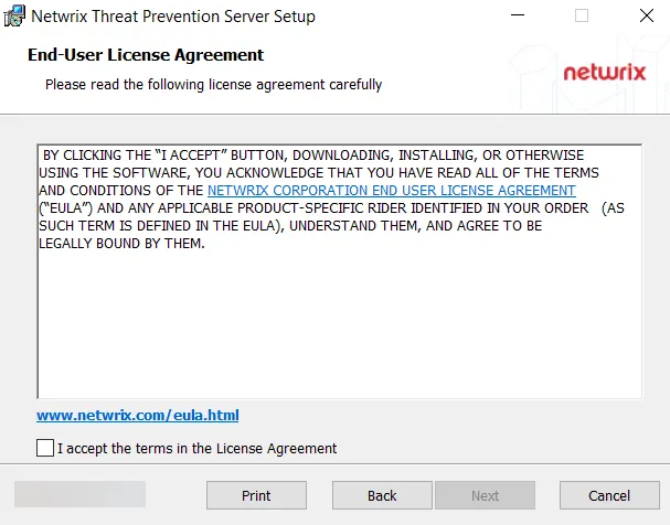 RSAT Extension Installation Wizard - License Agreement page