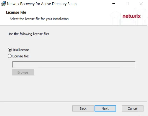 Installation License File Page