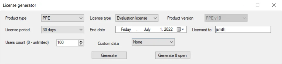 License Generator