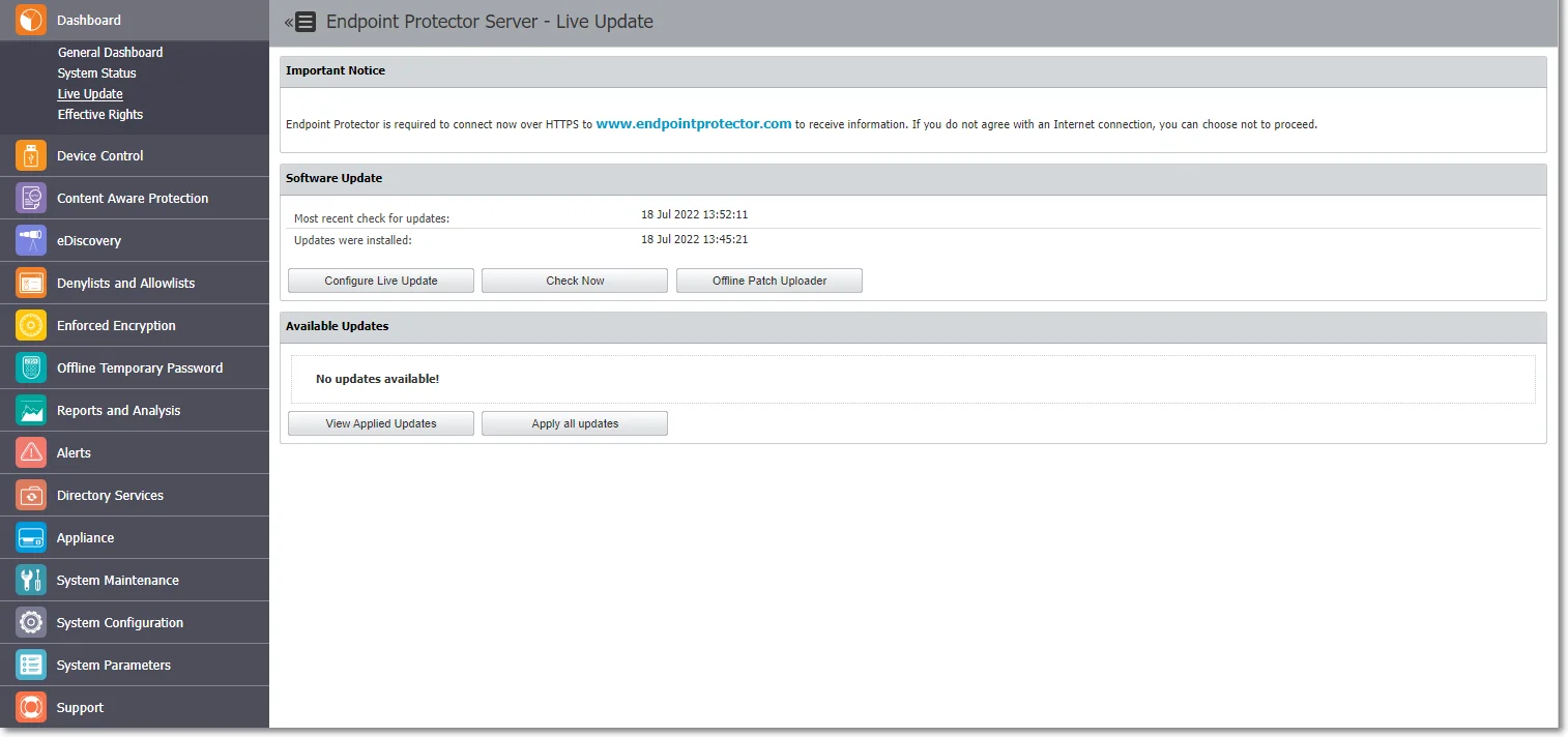 Check and apply the latest security and  Server updates