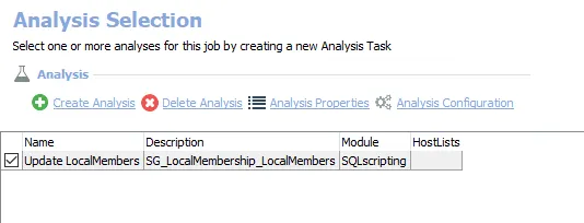 Analysis Tasks for the SG_LocalMembership Job
