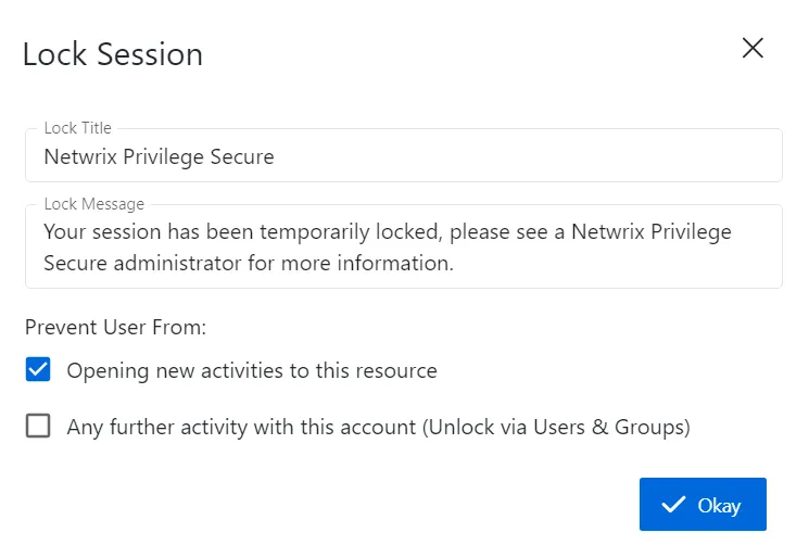 Lock User Session