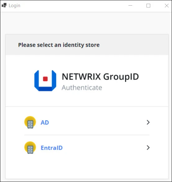 Login page