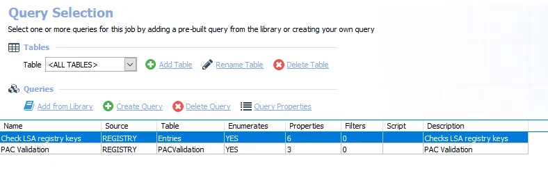 Queries for the SG_LSASettings Job