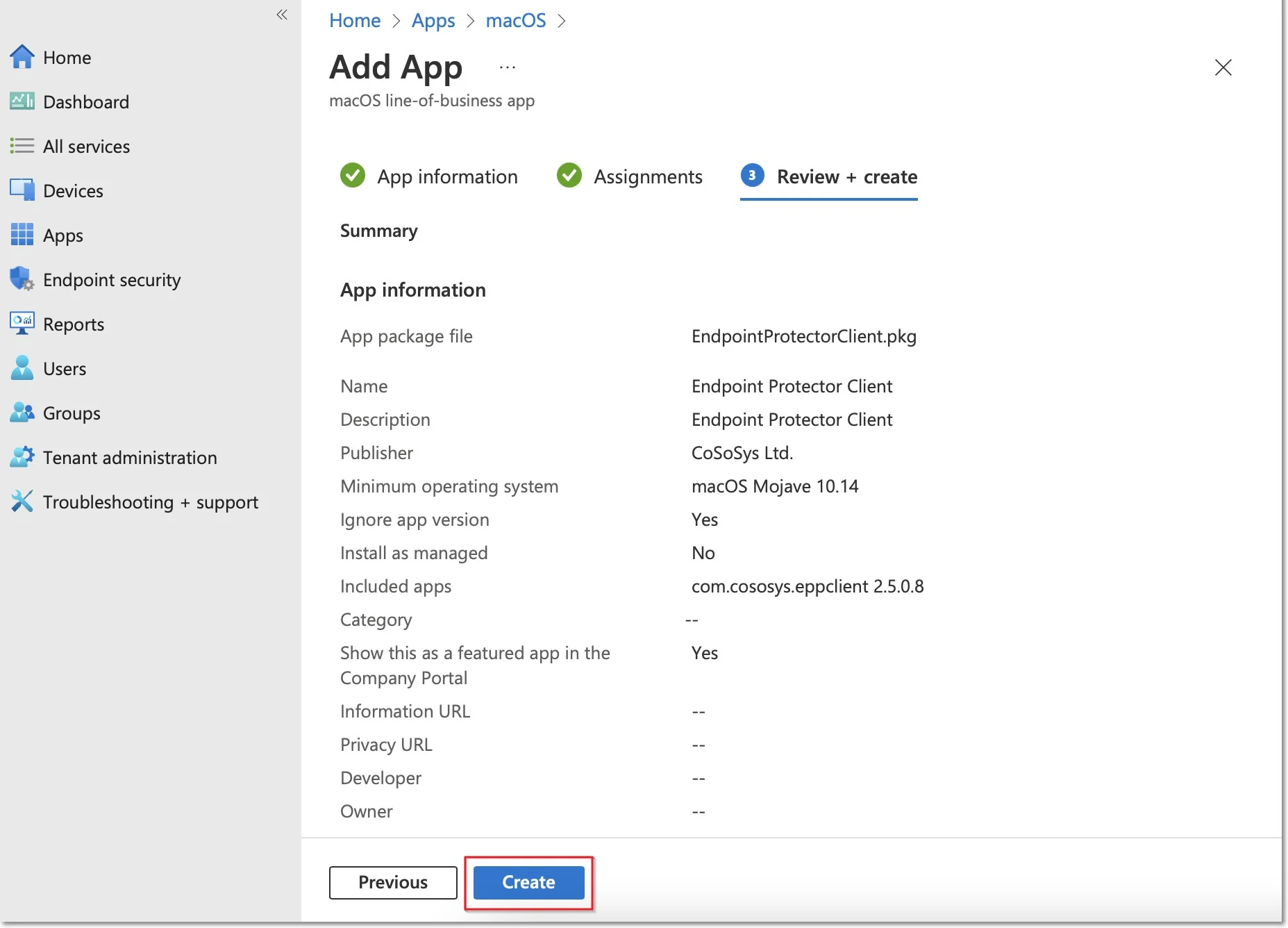 Inititating the Endpoint Protector package Download