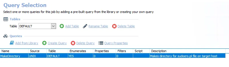 Queries for the UX_MakeDirectory Job