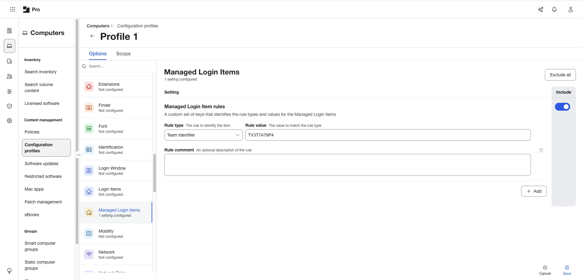 Configuring Managed Login Items