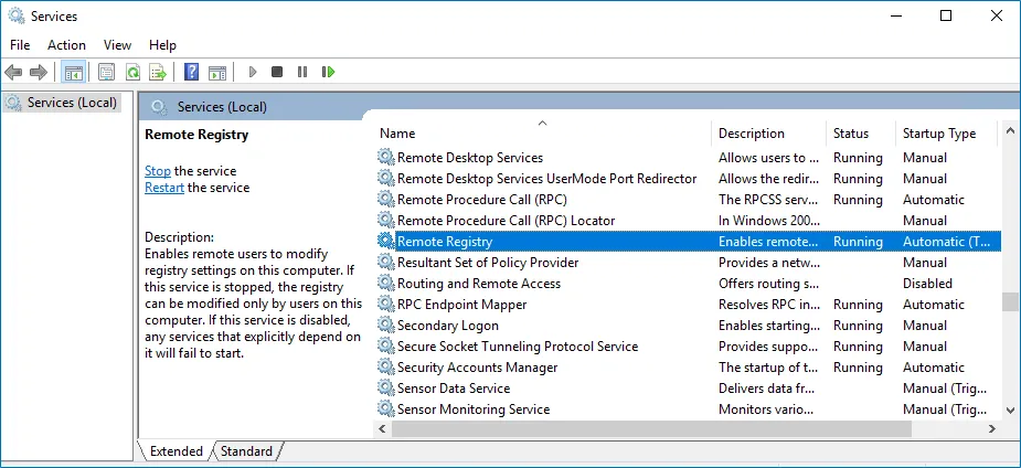 Services Console